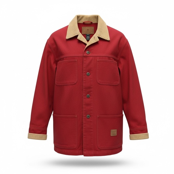 Ralph Lauren Jackets & Blazers - Vintage Y2K Ralph Lauren Jeans Co. Barn coat red corduroy trim